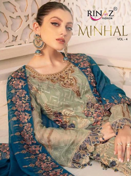 Rinaz Fashion Minhal Vol 4 Faux Georgette With Heavy Embroid...