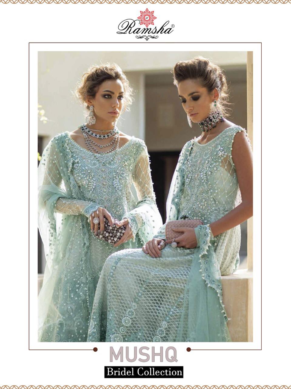 Ramsha Mushq Bridal Collection Designer Net With Heavy Embro...