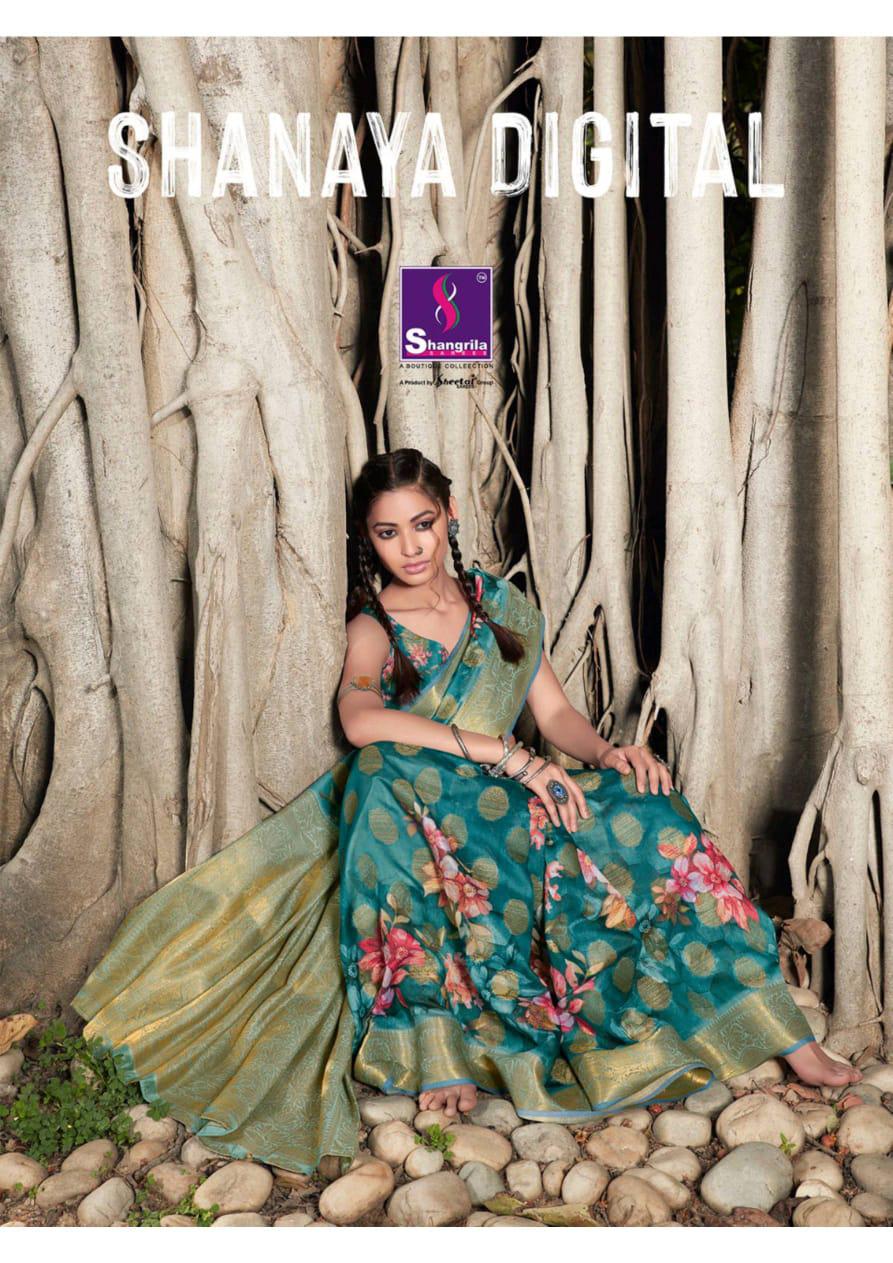 Shangrila Sarees Shanaya Digital Printed Silk Weaving Sarees...