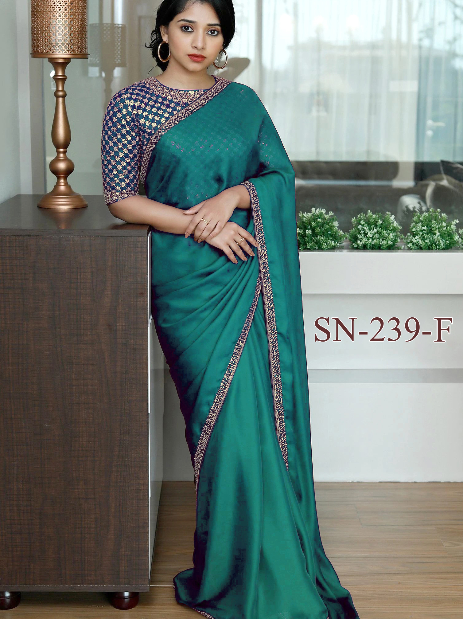 Two Tone Silk Saree Bollywood Style Designer Sn Collection S...