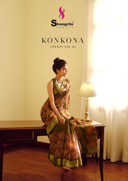 Shangrila Sarees Konkona Cotton Vol 3 Kalamkari Soft Silk Sa...