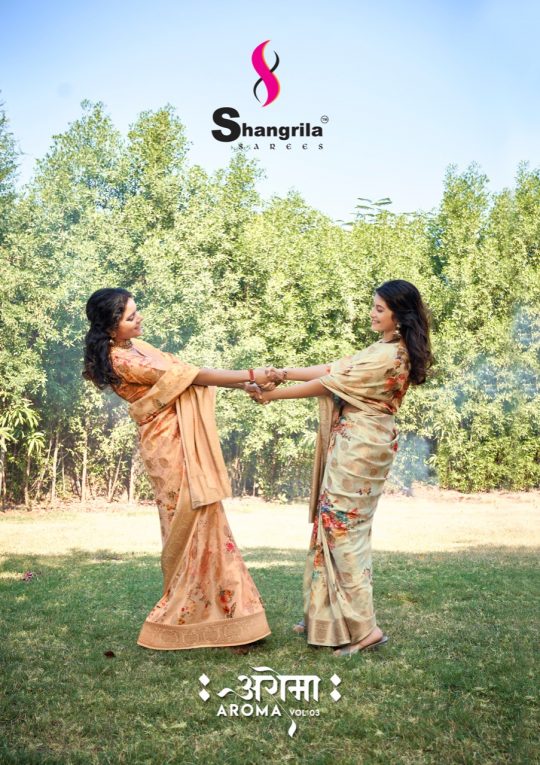 Shangrila Sarees Aroma Digital Vol 3 Weaving Floral Digital ...
