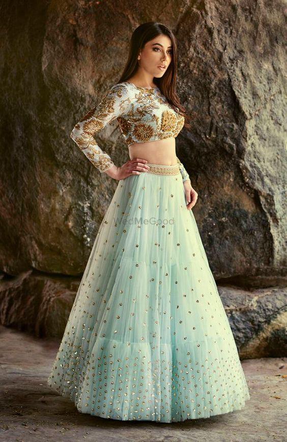 Af Av 106 Soft Net With Embroidery Work Lehenga At Wholesale...