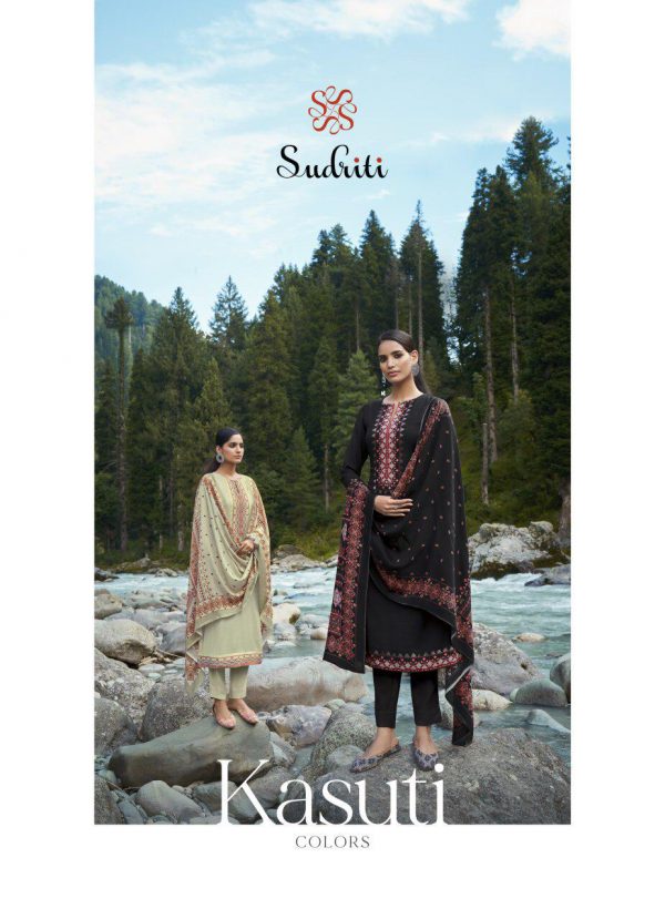 Sahiba Sudriti Kasuti Printed Cotton Satin With Work Dress M...