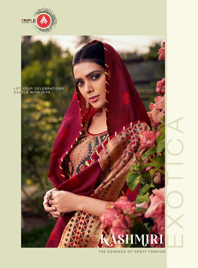 Kessi Fabrics Triple A Kashmiri Parampara Silk With Embroide...