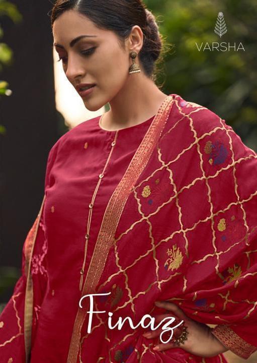 Varsha Fashion Finaz Designer Banarasi Silk Woven Dress Mate...