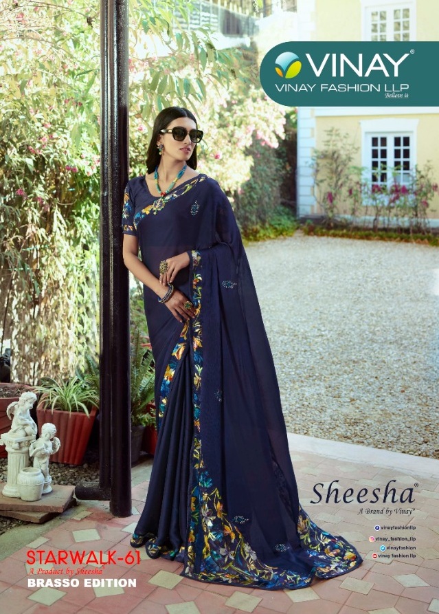 Vinay Fashion Sheesha Starwalk Vol 61 Moss Chiffon With Digi...