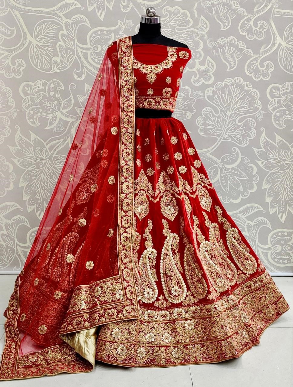 Latest Designer Velvet With Heavy Embroidery Work Wedding Br...
