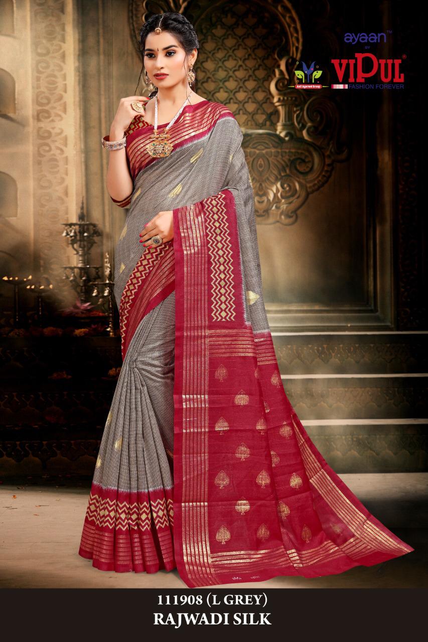Vipul Superhit Design 11908 Pure Rajwadi Silk With Foil Prin...
