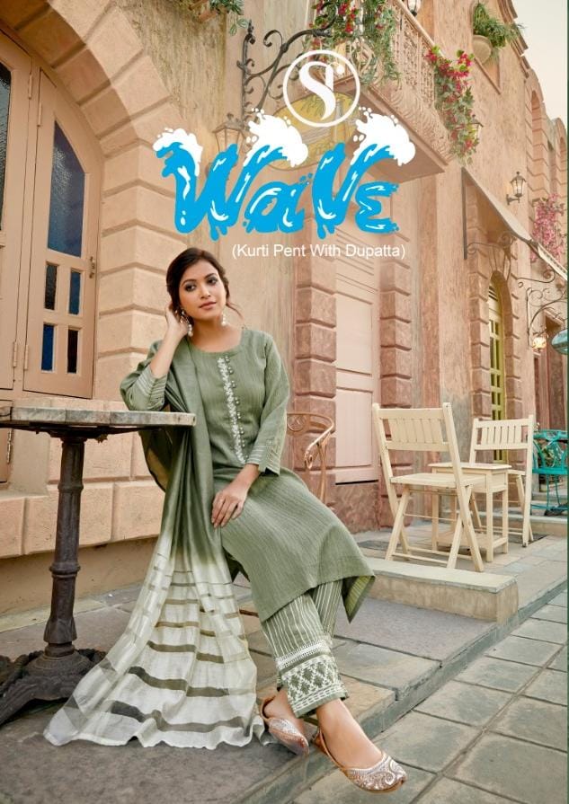 Sweety Fashion Wave Silk With Embroidery Work Kurti With Bot...