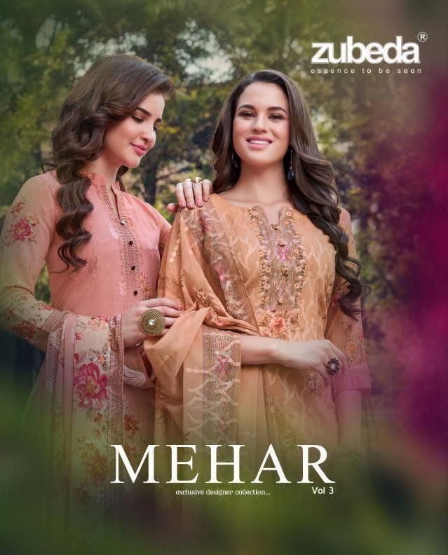 Zubeda Mehar Vol 3 Georgette With Embroidery Work And Digita...