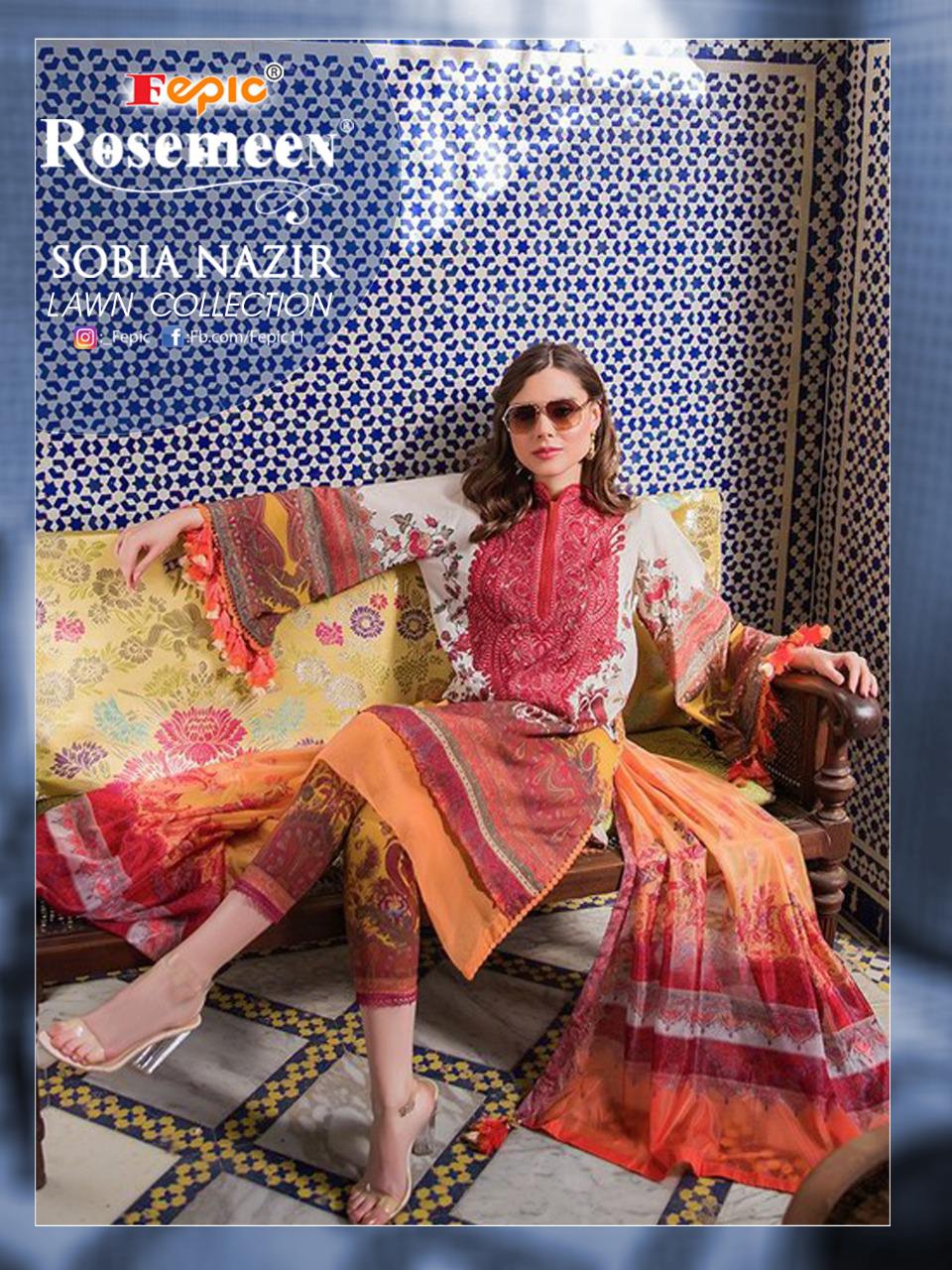 Fepic Rosemeen Sobia Nazir Lawn Collection Digital Printed P...