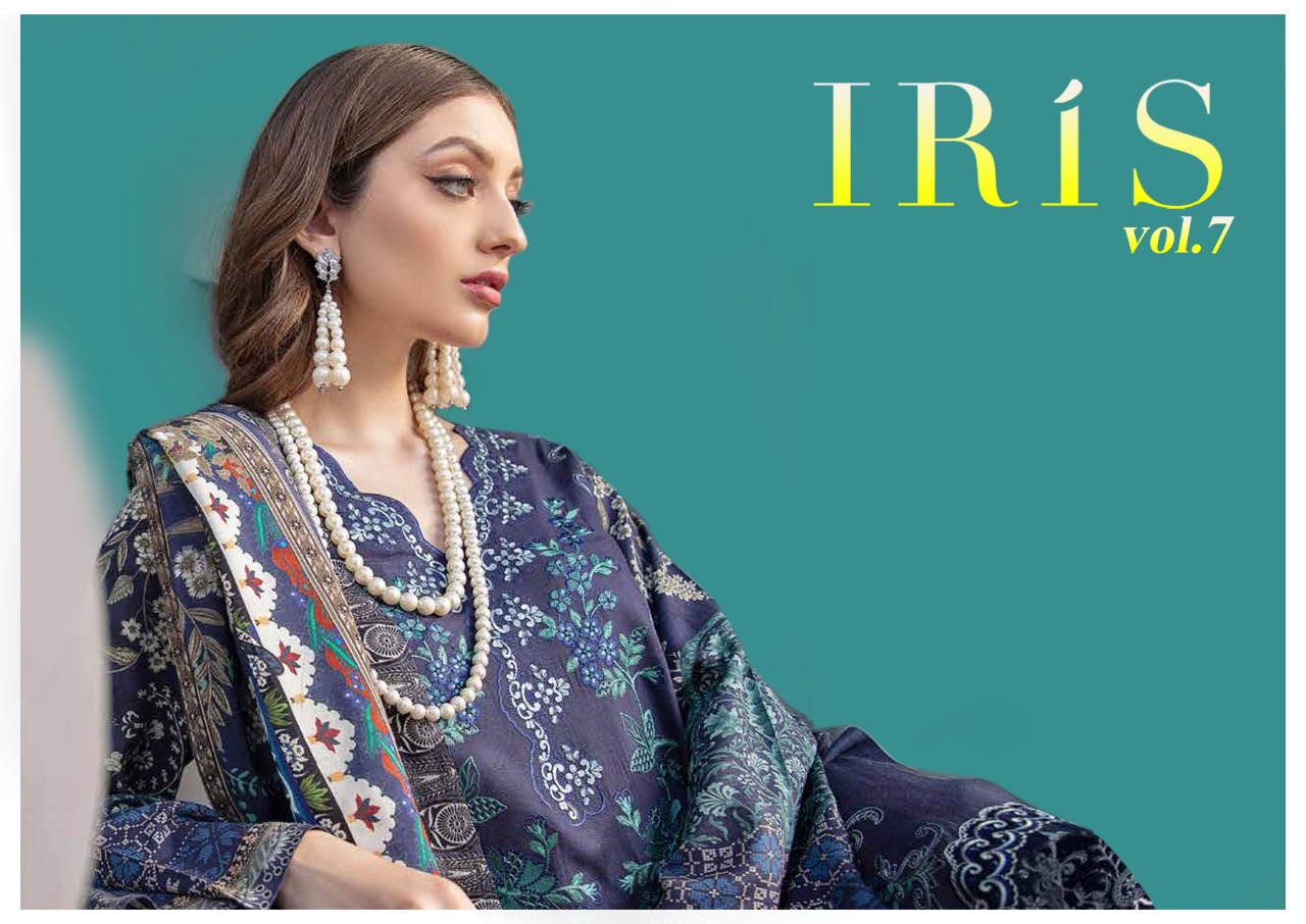 Iris Vol 7 Karachi Cotton Printed Dress Material Collection ...