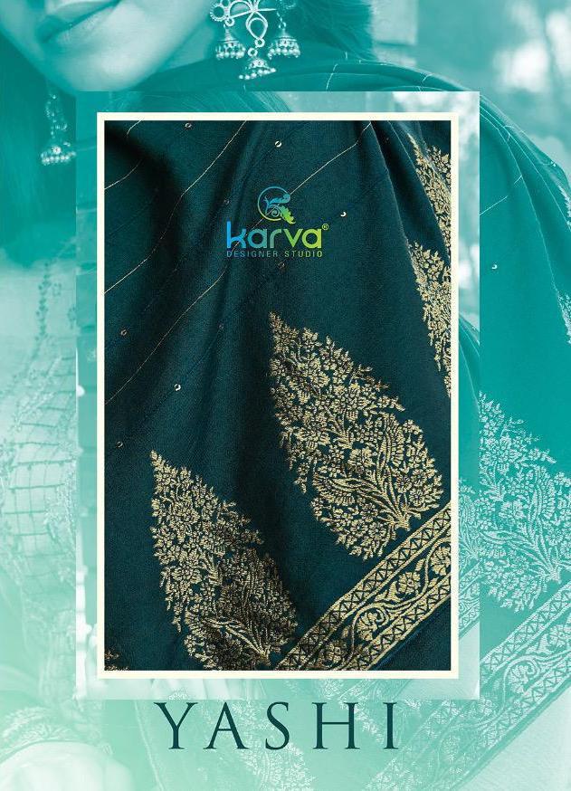 Karva Designer Studio Yashi Silk With Embroidery Work Dress ...