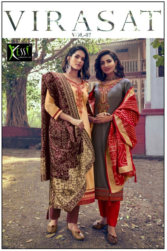 Kessi Fabric Virasat Vol 7 Jam Silk With Khatli Work Salwar ...