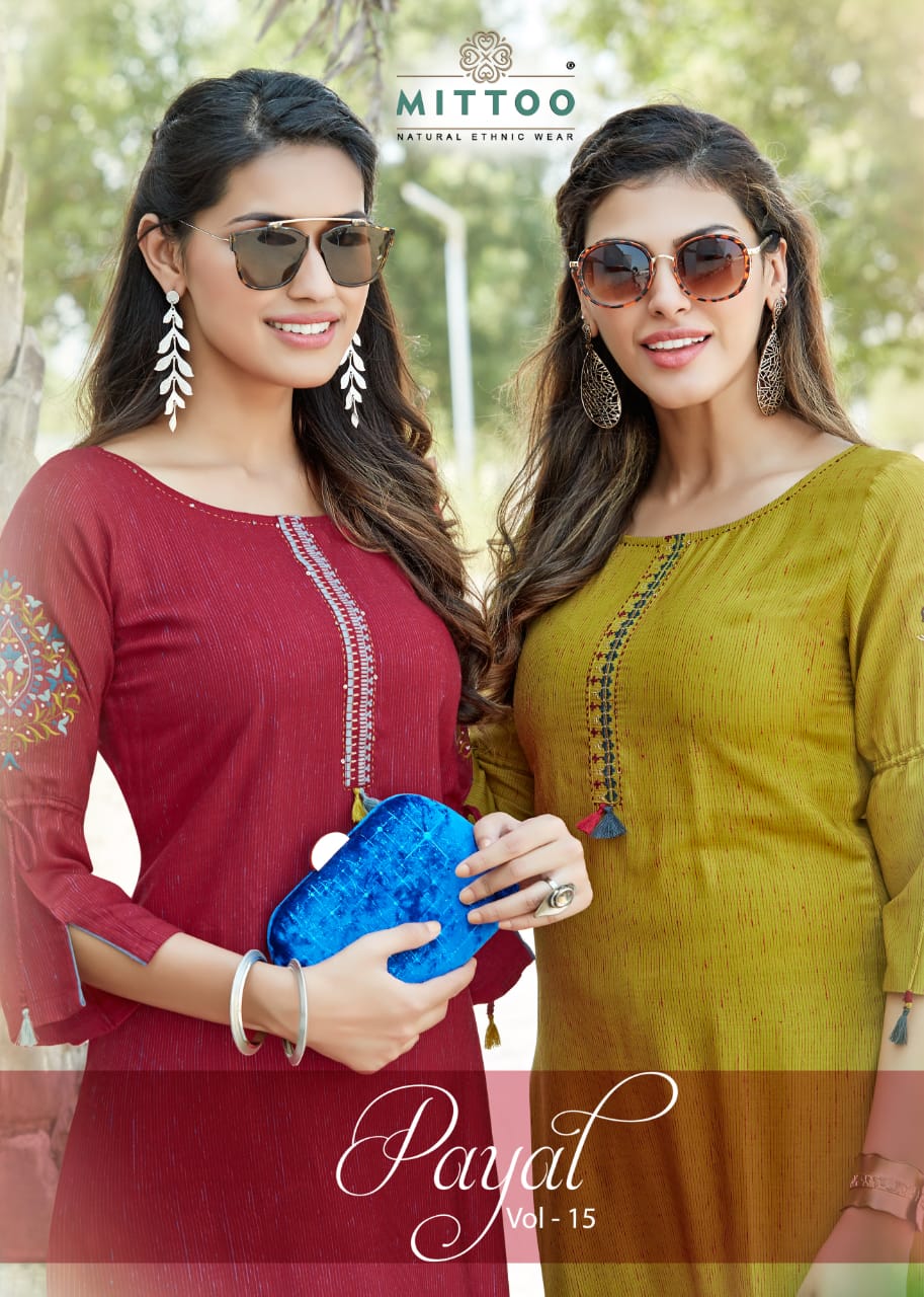 Mittoo Payal Vol 15 Two Tone Pure Viscose Rayon With Work Re...