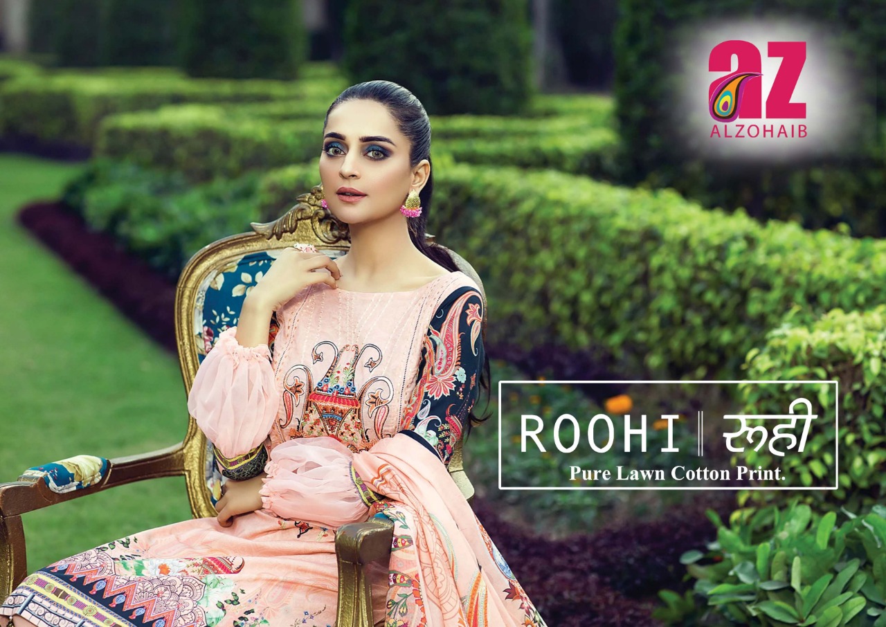 Al Zohaib Roohi Pure Lawn Cotton Pakistani Suits Collection ...