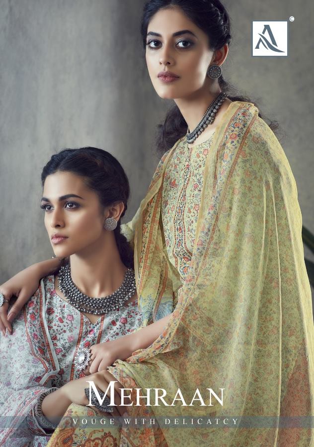 Alok Suits Mehraan Pure Muslin Digital Print With Swarovski ...