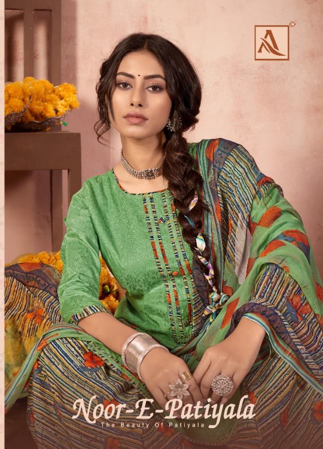 Alok Suits Noor E Patiyala Pure Jam Jacquard With Stitched T...