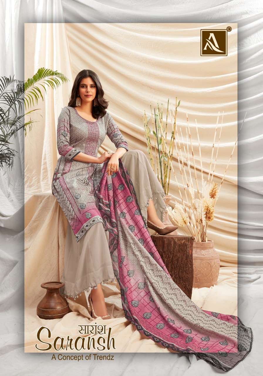 Alok Suits Saransh Pure Jam Digital Print With Fancy Thread ...