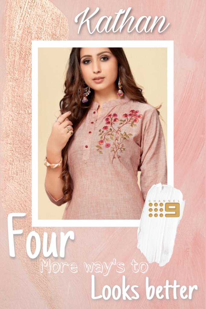 Channel 9 Kanthan Bleanded Slub With Embroidery Work Kurtis ...