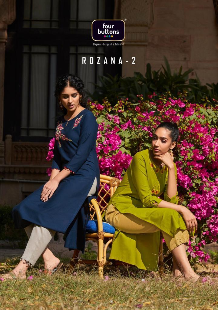 Four Buttons Rozana Vol 2 Cotton Dubby With Heavy Embroidery...