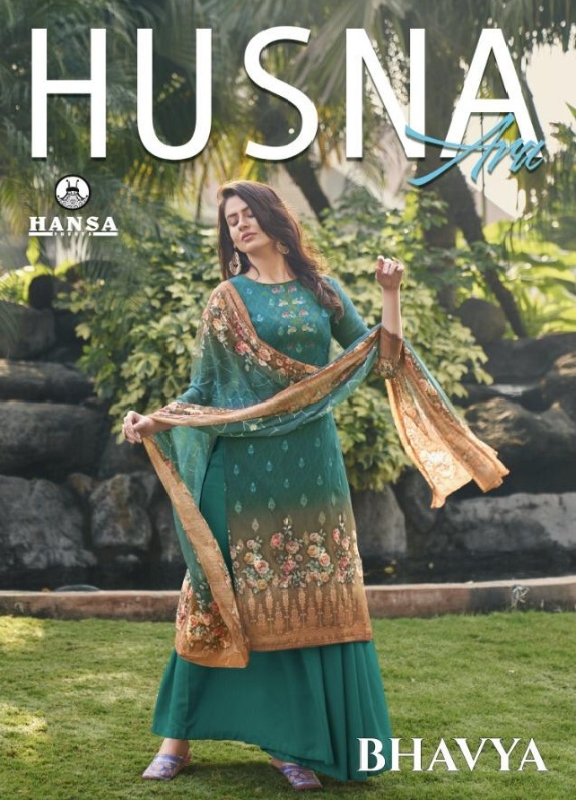 Hansa Prints Husna Georgette Digital Print With Embroidery W...