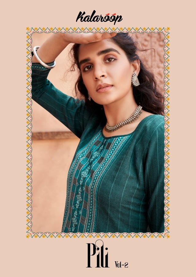 Kalaroop Kajree Fashion Pili Vol 2 Fancy Linen With Embroide...