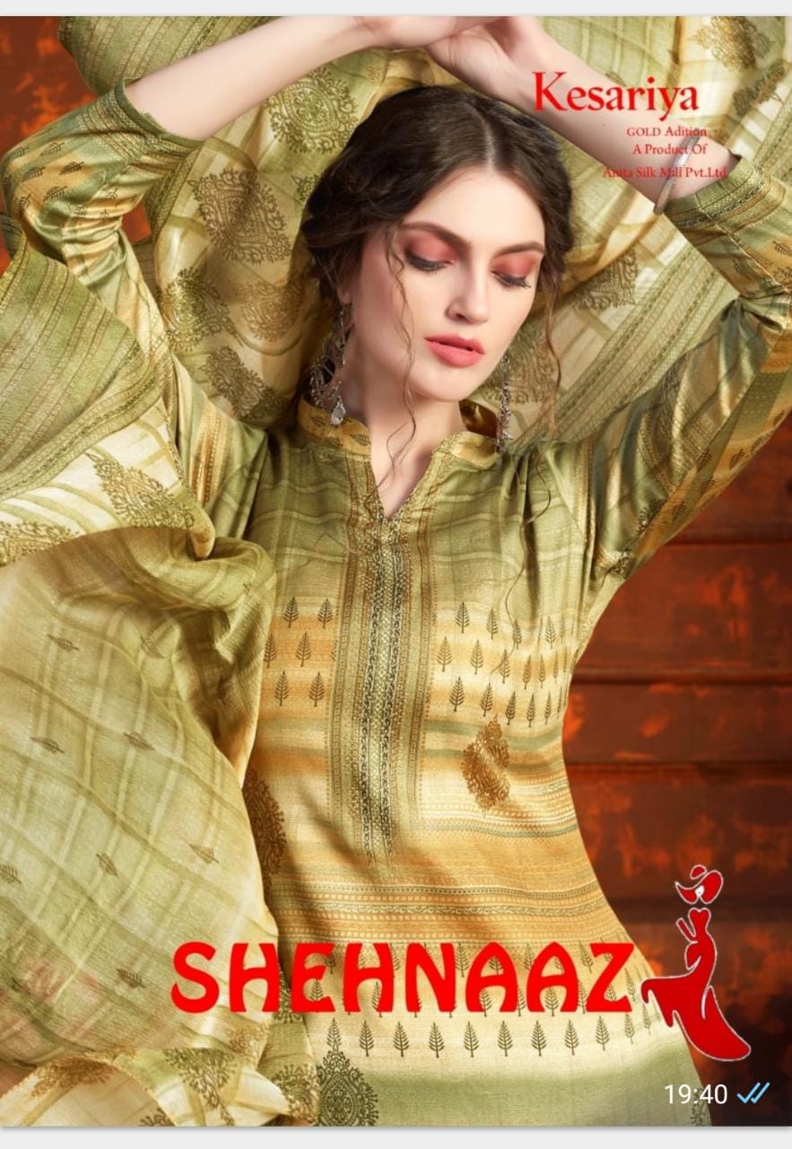 Kesariya Shehnaaz Pure Jam Digital Print With Swarovski Work...