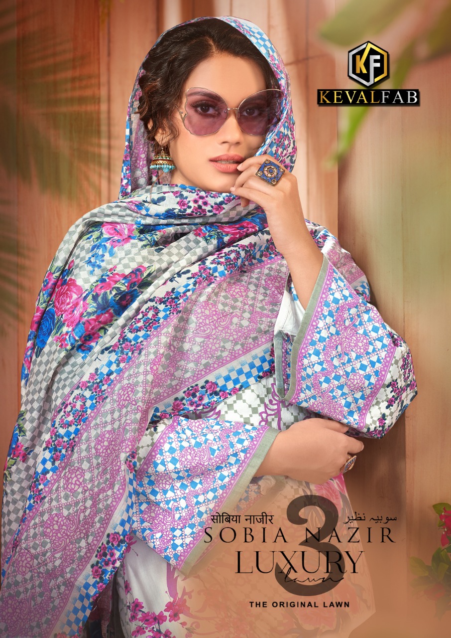 Keval Fab Sobia Nazir Luxury Vol 3 Cotton Lawn Digital Print...