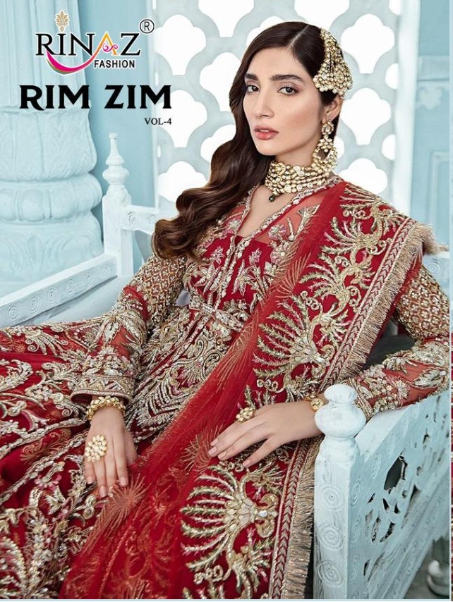 Rinaz Fashion Rim Zim Vol 4 Butterfly Net With Heavy Embroid...