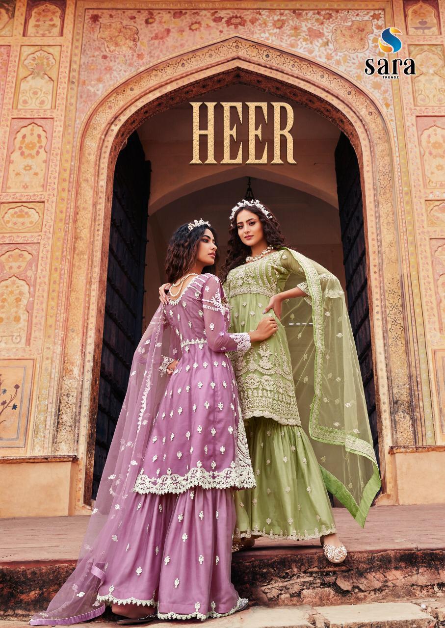 Sara Trendz Heer Butterfly Net With Heavy Embroidery Work We...