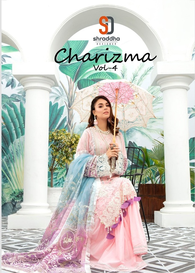 Shraddha Designer Charizma Vol 4 Cambric Cotton With Embroid...