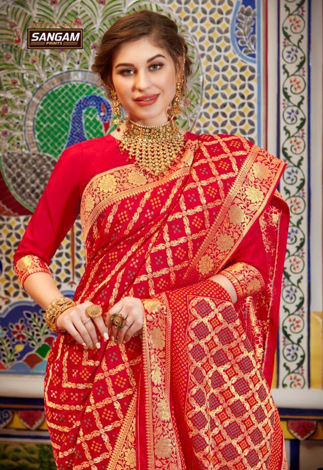 Sangam Prints Silk Patola Banarasi Pure Silk Wedding Wear Sa...