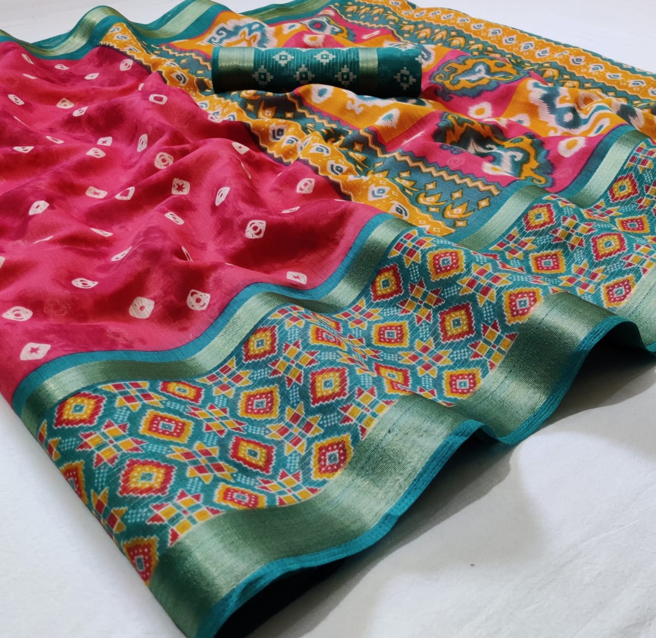 Rupali Soft Linen Jari Border Printed Sarees Collection At W...