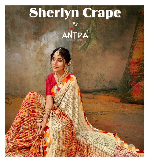 Antra Sherlyn Crepe Printed Regular Wear Sarees Collection A...