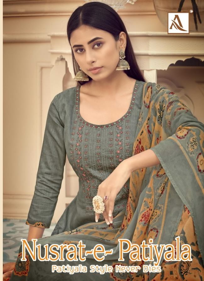 Alok Suit Nusrat E Patiyala Pure Jam Self Print With Fancy T...