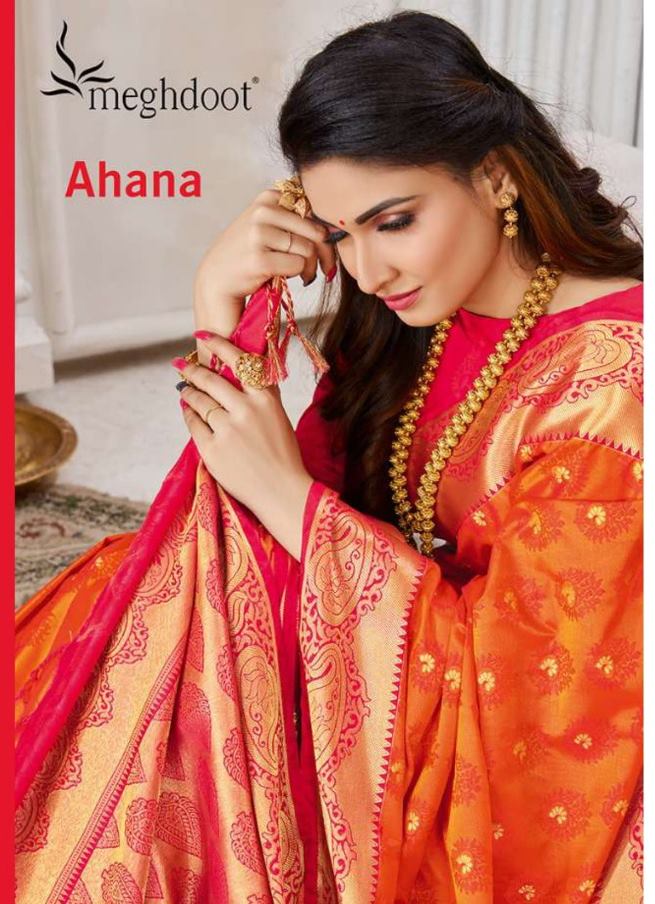 Meghdoot Ahana Soft Silk Party Wear Sarees Collection At Who...
