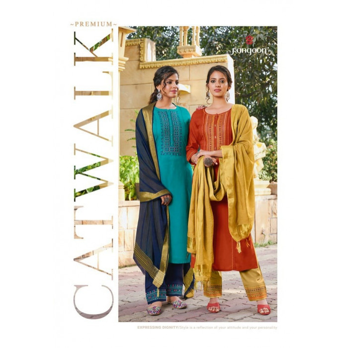 Kessi Fabrics Rangoon Catwalk Premium Rayon With Embroidery ...