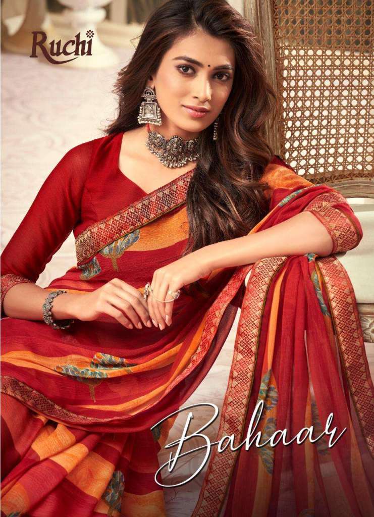 Ruchi Bahaar Chiffon Printed Regular Wear Sarees Collection ...