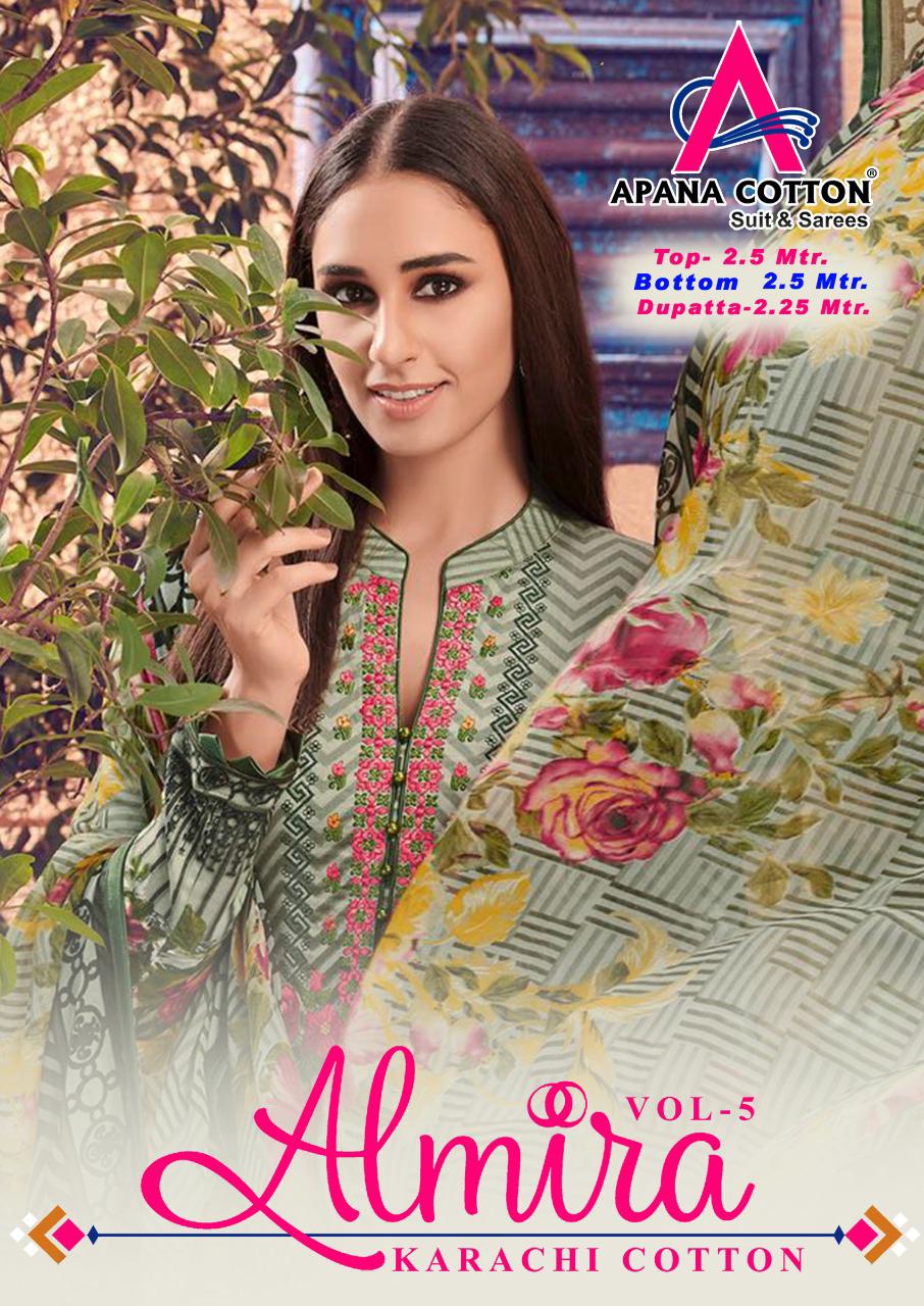 Apana Cotton Almira Vol 5 Cotton Karachi Printed Dress Mater...