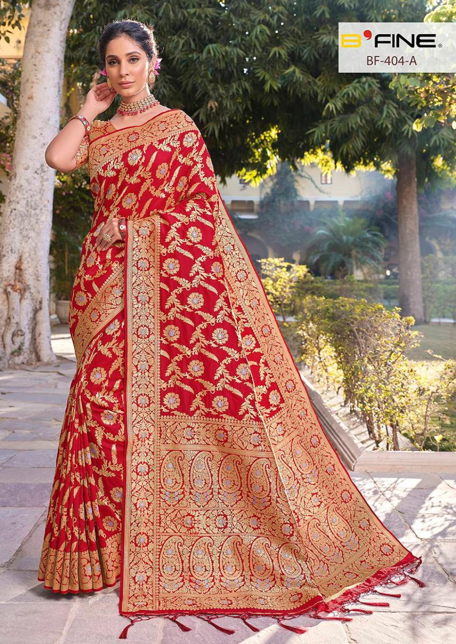 B Fine Timeless Luxury Designer Silk Wedding Wear Sarees Col...