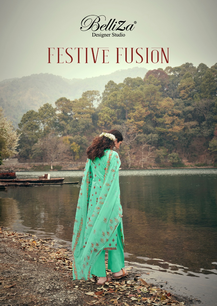 Belliza Designer Studio Festive Fusion Pure Cotton Digital P...