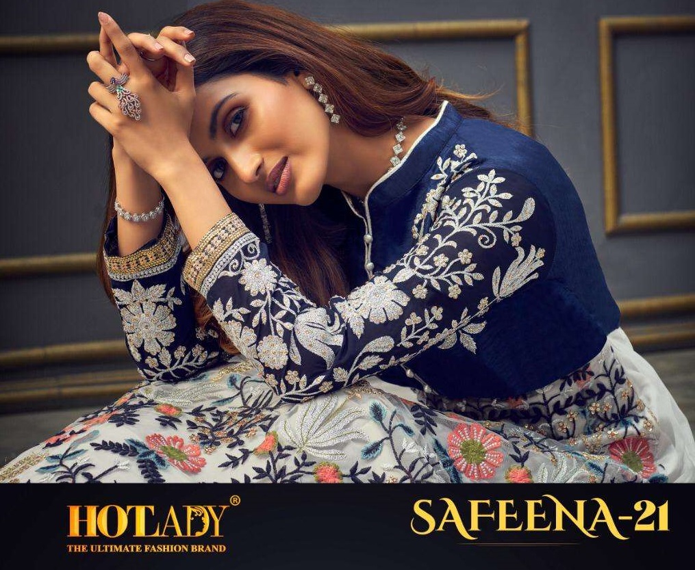 Hotlady Safreena 2021 Fancy With Embroidery Work Designer Sa...