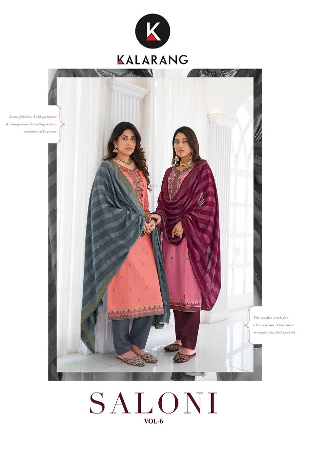 Kessi Fabrics Kalarang Saloni Vol 6 Jam Silk Cotton With Emb...