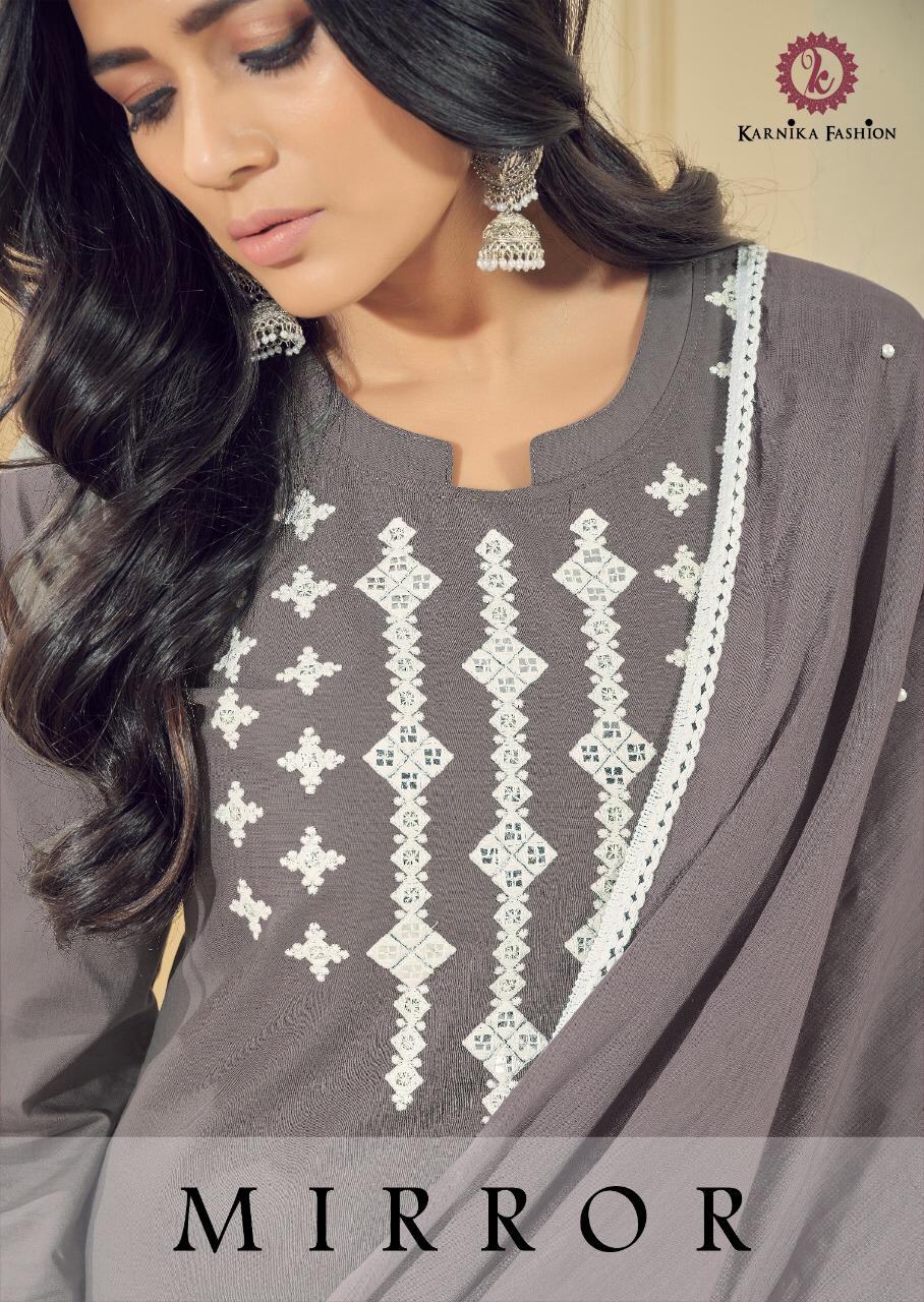 Karinka Fashion Mirror Cambric Cotton With Thread Embroidery...