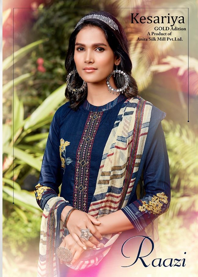 Kesariya Raazi Pure Cambric Digital Print With Embroidery Mi...