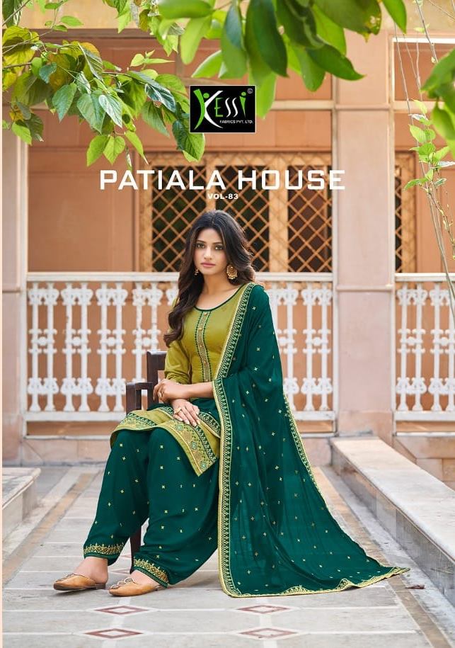 Kessi Fabrics Patiala House Vol 83 Cotton Satin With Work Dr...