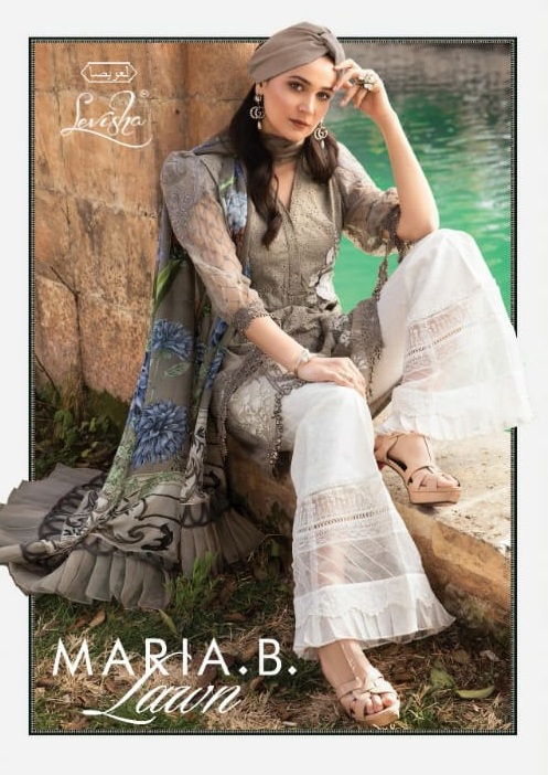 Levisha Maria B Lawn Vol 1 Pure Lawn With Embroidery Work Pa...