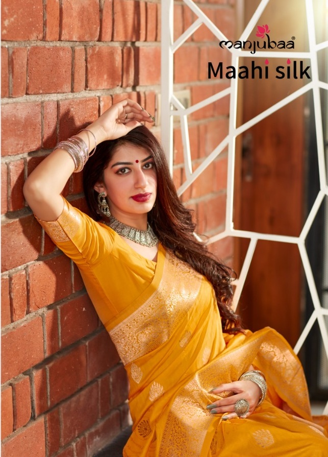 Manjubaa Clothing Maahi Silk Fancy Designer Wedding Wear Sar...